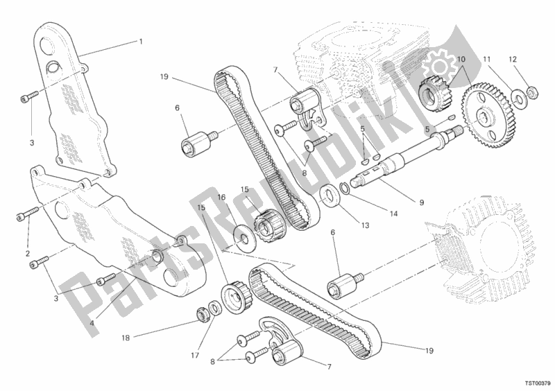 Todas as partes de Correia Dentada do Ducati Multistrada 1100 S USA 2008